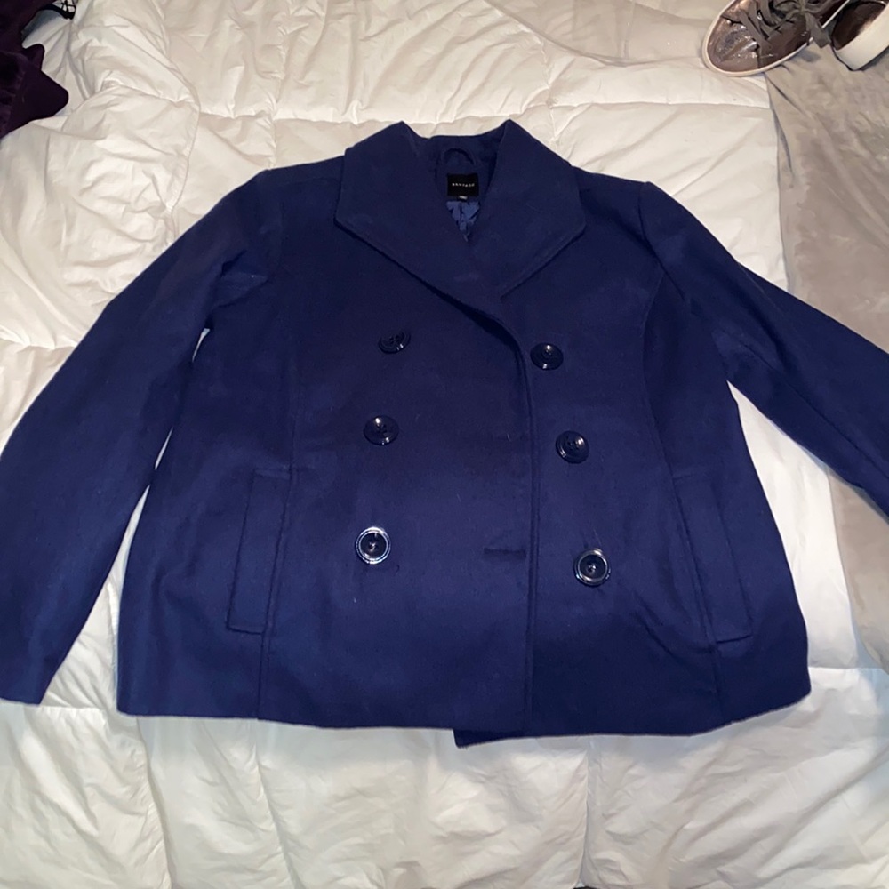 Rampage Navy Double-Breasted Pea Coat